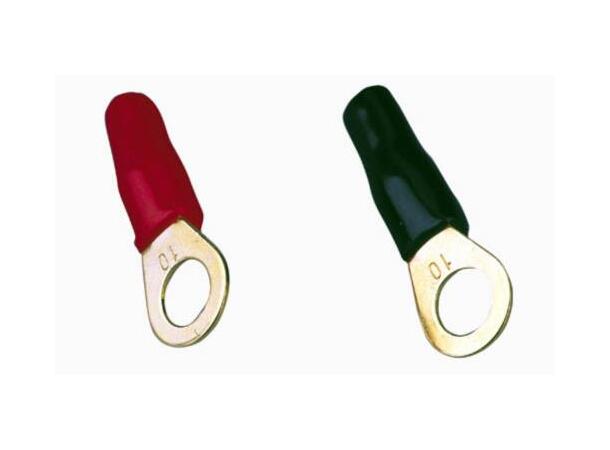 Ringsko 10 mm²  m/8,4mm hull 2stk Rød. 2stk Sort 
